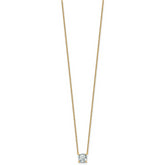 14k 1 carat Lab Grown Diamond VS+ F+ Cushion Complete 18 inch Four Prong Pendant Necklace